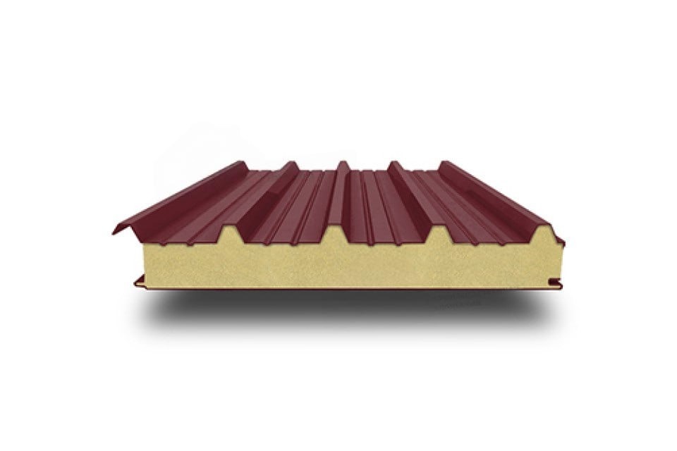 Кровельная сэндвич-панель с минеральной ватой, 1200х150 мм, 0.5/0.5, Viking E
